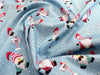 Nutex Fabric - Winter Santa Gonks - Blue Christmas Craft Fabric Material