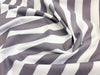 Grey & White 1" Wide Stripe Cotton Poplin Fabric