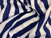 Navy Blue & White 1" Wide Stripe Cotton Poplin Fabric