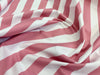 Pink & White 1" Wide Stripe Cotton Poplin Fabric
