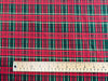 Christmas Fabric - Green Red & Metallic Gold Festive Tartan - 100% Cotton