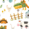 Children's Fabric - Cute Fox Little Johnny Goes to the Farm - 100% Cotton Prints