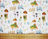 Children's Fabric - Cute Fox Little Johnny Goes to the Farm - 100% Cotton Prints