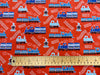 Children's Fabric ~ Choo Choo Trains & Track on Red ~ Polycotton Prints