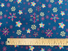 Christmas Fabric - Rainbow Metallic Snowflakes on Navy Blue - 100% Cotton