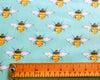 Cotton Fabric ~ Worker Bee Print on Meadow Green Background~ 100% Cotton Poplin Print