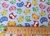 Childrens Fabrics ~ Kitty Cat Print ~ Sky Blue ~ 100% Cotton Poplin Prints