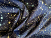 100% Cotton Poplin - Navy Blue & White Stars - Celestial - Astronomy