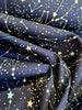 100% Cotton Poplin - Navy Blue & White Stars - Celestial - Astronomy