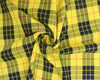 Yellow & Black Tartan Check Polyviscose Fabric