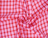 Pink & Red Tartan Check Polyviscose Fabric