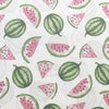 Cotton Poplin Fabric - Painted Watermelons on White