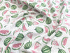 Cotton Poplin Fabric - Painted Watermelons on White