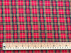 Cotton Fabric - Red & Gold Christmas Tartan Print