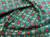 Christmas Fabric - Red & Gold Scandi Reindeer on Green - 100% Cotton