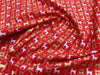 Christmas Fabric - White & Gold Scandi Reindeer on Red - 100% Cotton