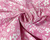 Cotton Poplin Fabric - Cute Owls, Birds & Floral on Pink