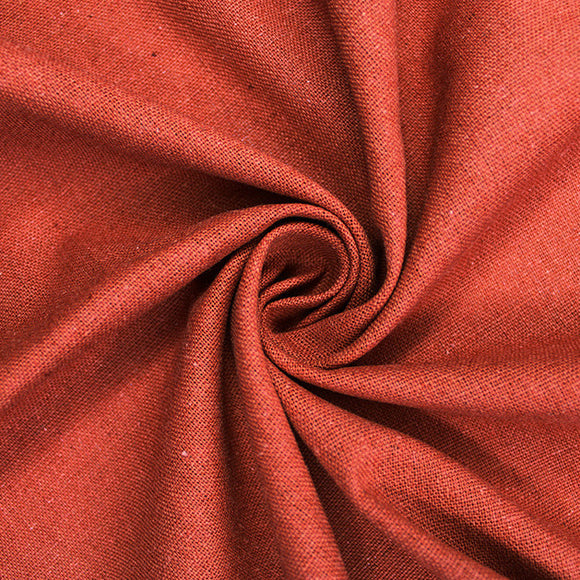 Linen Mix Fabric - Rust