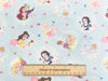 Cotton Fabric - Disney Princess Love Heart - Sky Blue