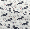 Nutex Wildwood Cotton Fabric - Cute Fox Print