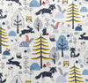 Nutex Wildwood Cotton Fabric - Cute Fox & Hare Print