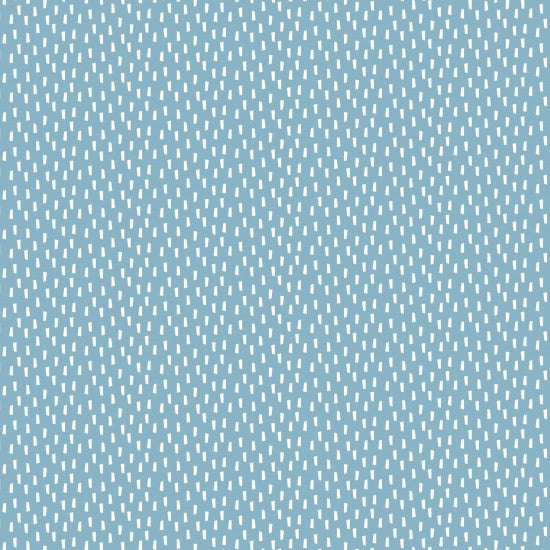 Nutex Wildwood Cotton Fabric - Blue & White Dash Print