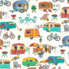 100% Cotton - Getaway Camping Caravans - Nutex Fabric - 112cm wide