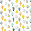 100% Cotton - Woodland Friends - Trees on White - Nutex Fabric