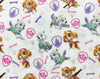 Childrens Fabric ~ Paw Patrol Girls Badges on White Background ~100% Craft Cotton