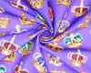 Coronation Fabric - Royal Crowns on Purple - 100% Cotton