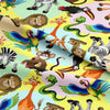 Children's Cotton Fabric - Jolly Jungle - Wild Animals - Cartoon Zoo Animals