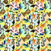 Children's Cotton Fabric - Jolly Jungle - Wild Animals - Cartoon Zoo Animals