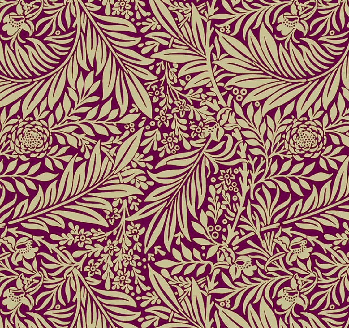 William Morris Fabric Larkspur Damson Purple Cotton Fabric William Morris Fabric Larkspur Damson Purple Cotton Fabric