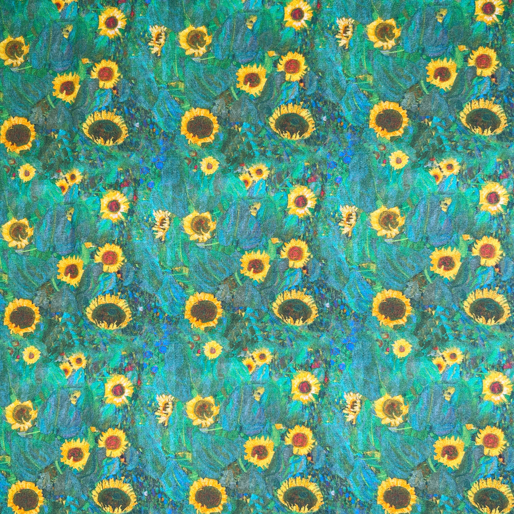 Cotton Fabric - Klimt's Sunflowers - Digital Print