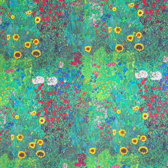 Cotton Fabric - Klimt's Farm Garden - Digital Print