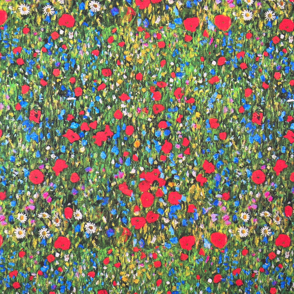 Cotton Fabric - Klimt's Field of Poppies - Digital Print