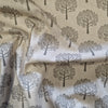 Upholstery Fabric - Cotton Rich Linen Look Material - Grey Mulberry Trees on Natural