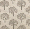 Upholstery Fabric - Cotton Rich Linen Look Material - Grey Mulberry Trees on Natural