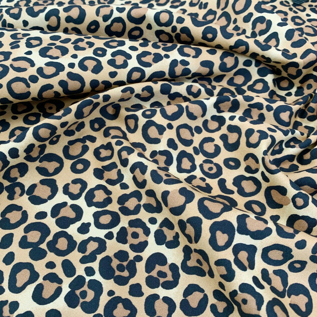 100% Cotton Poplin Fabric - Leopard Animal Print - Craft Fabric Material