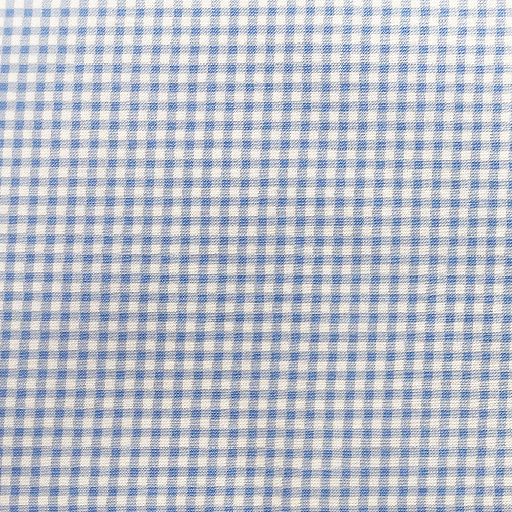 Cotton Fabric - Blue & White Small Gingham Check - Craft Fabric Material Metre