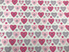 Love Heart Fabric ~ PINK & LILAC Hearts ~ 100% Cotton Poplin