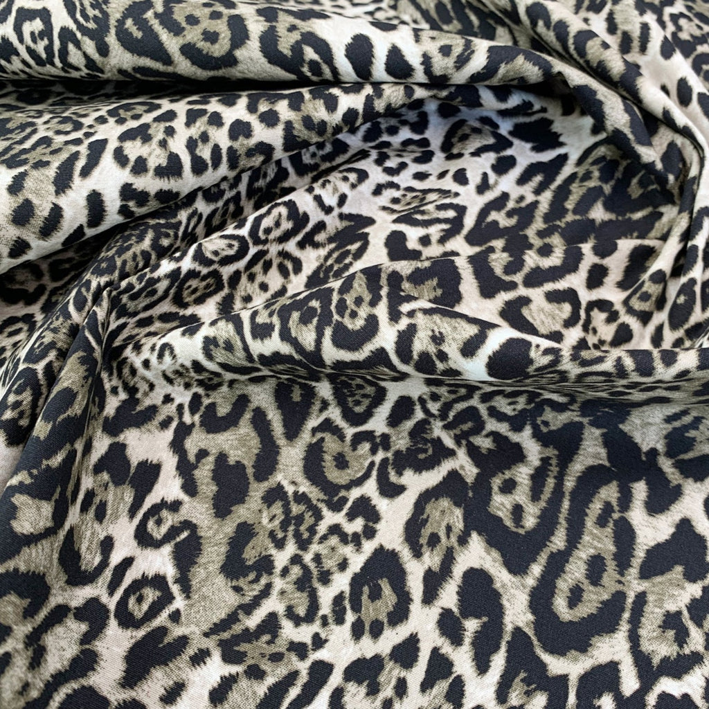 100% Cotton Poplin Fabric ~ Lynx Grey Animal Print (CP0701)