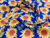 Cotton Fabric ~ Sunflowers on Royal Blue ~ 100% Cotton Poplin Prints