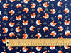 Childrens Fabric - Cute Fox Print on Navy Blue - 100% Cotton Poplin