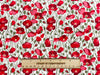 Cotton Poplin - Red Poppy & Green Leaf on Ivory