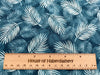 Cotton Poplin Fabric - Feather Leaf Print on Teal