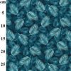 Cotton Poplin Fabric - Feather Leaf Print on Teal