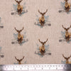 Upholstery Fabric - Cotton Rich Linen Look Material - Panels - Cushion - Wall Art - Stag