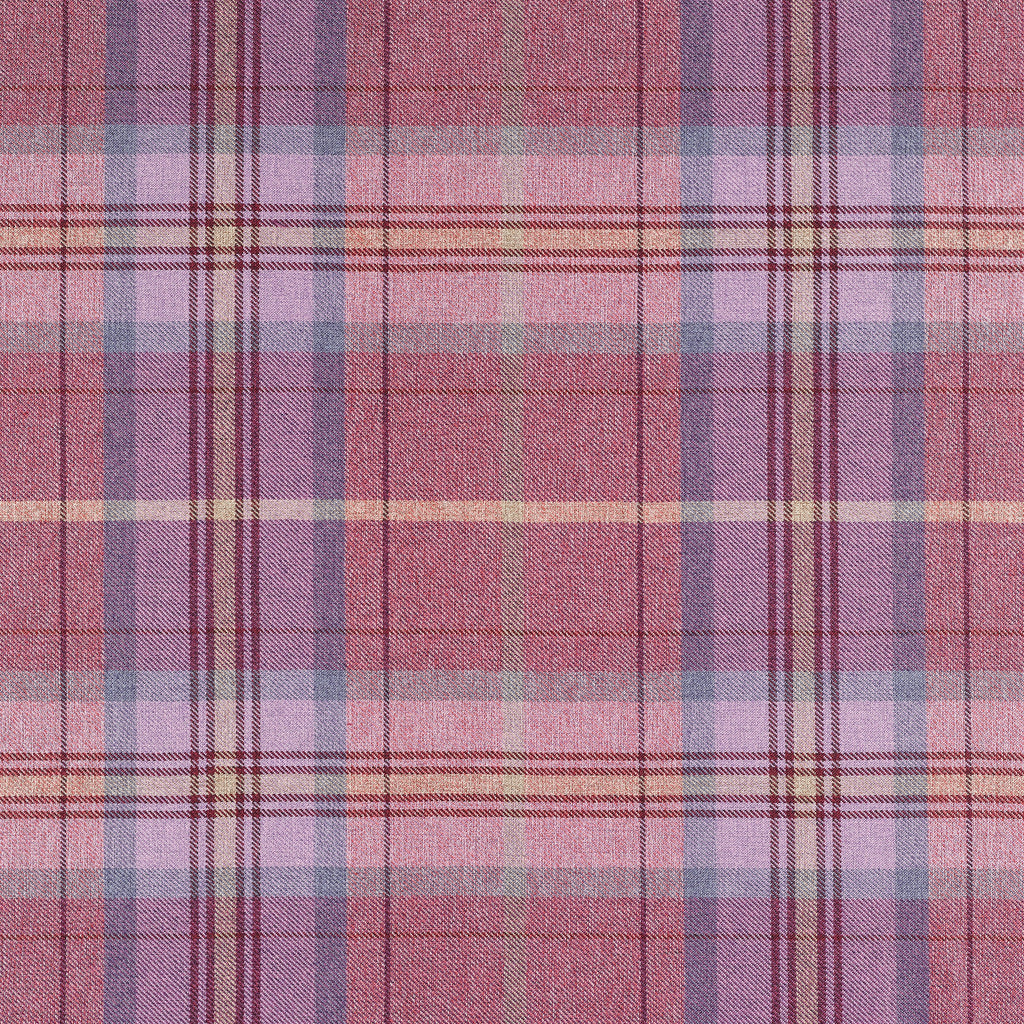 Upholstery Fabric Grampian Faux Wool Curtain Cushion Material - Pink Purple Tartan Check