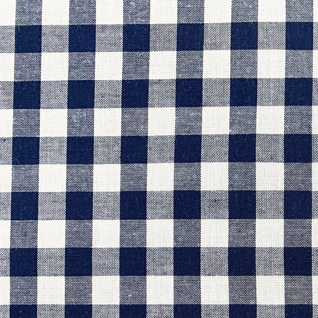 Navy Blue & White Gingham Fabric 1/3" Check Fabric